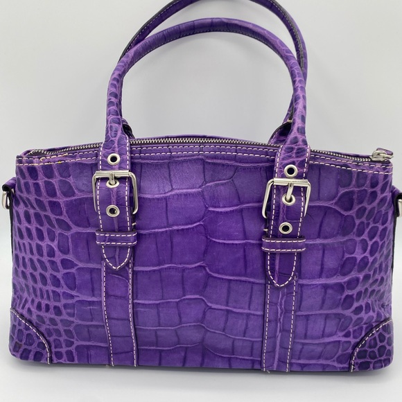 Dooney & Bourke Handbags - DOONEY & BURKE Leather Crocodile Style Satchel